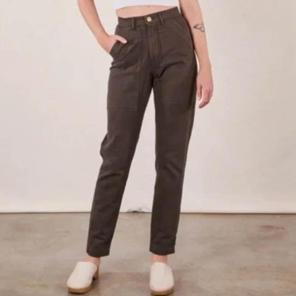 Big Bud Press Pants - Big Bud Press Dark Brown Pencil Pants 100% Cotton Tapered Leg Utility 1XL